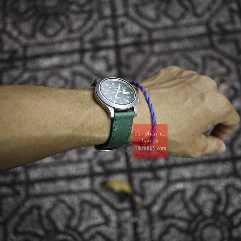 Dây đồng hồ nam da bò thật 100% khóa đen, đủ màu Size từ 18mm đến 24mm