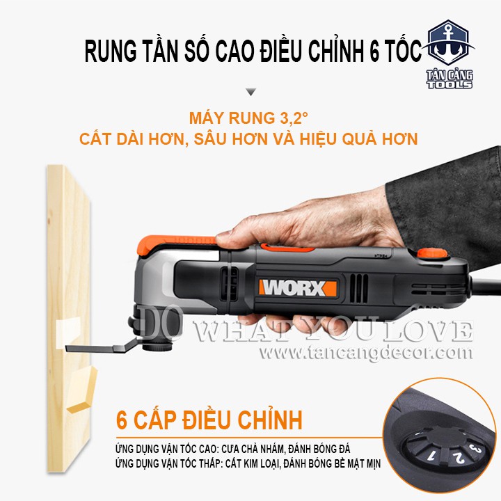 Máy Cắt Rung Đa Năng Worx WX686.2