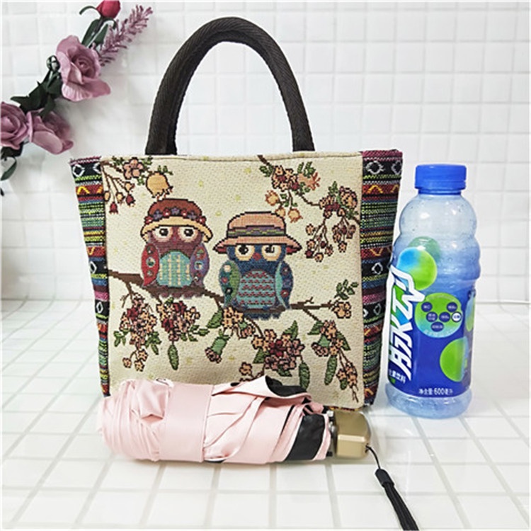 Túi Xách Tay Thời Trang Chất Liệu Vải, Phong Cách Cổ Điển, Làn Đeo Tay Phụ Nữ Cổ Kiểu Dáng Đơn Giản 2N006-2 Ngân Shop