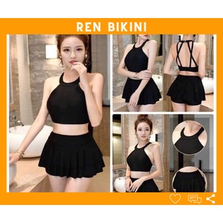Bikini, Đồ Bơi Đi Biển Hai Mảnh Áo Yếm Chân Váy Hai Tầng MS47