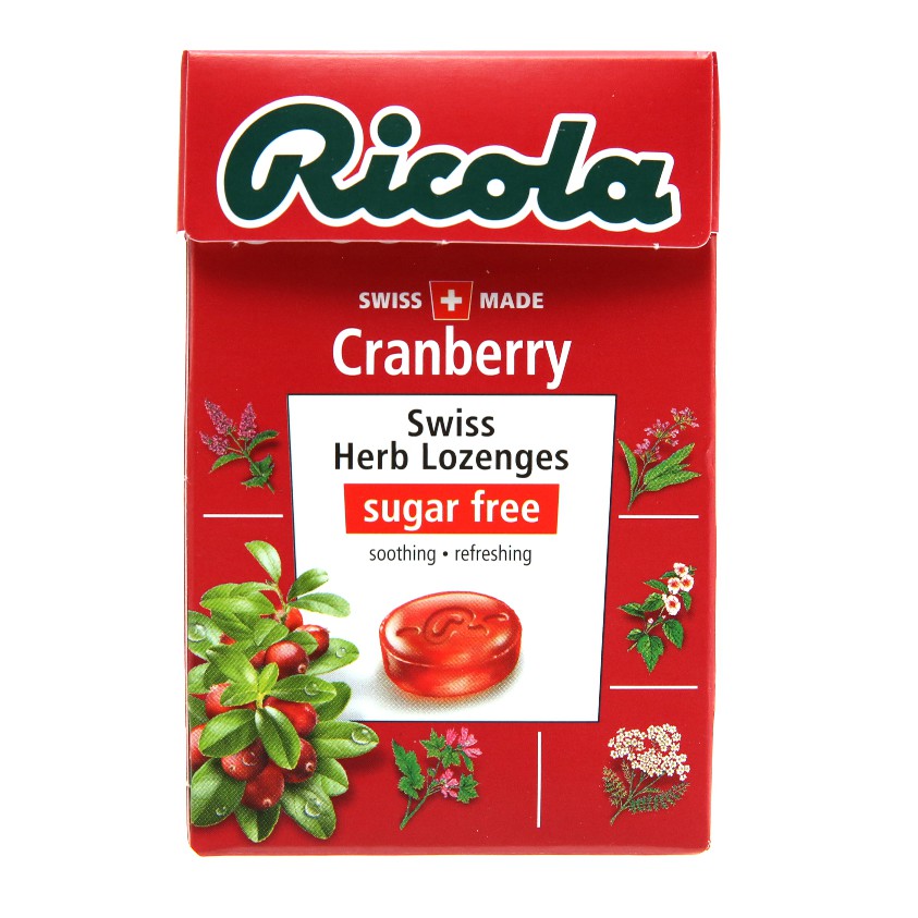 Kẹo thảo mộc trái cây Cranberry hiệu Ricola 40g