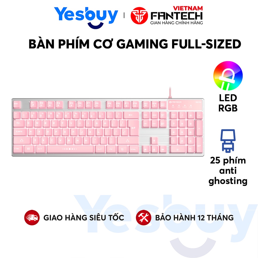 Bàn phím máy tính Gaming FANTECH K613L FIGHTER II 19 Phím Anti Ghosting LED 3 chế độ - Hàng phân phối chính hãng