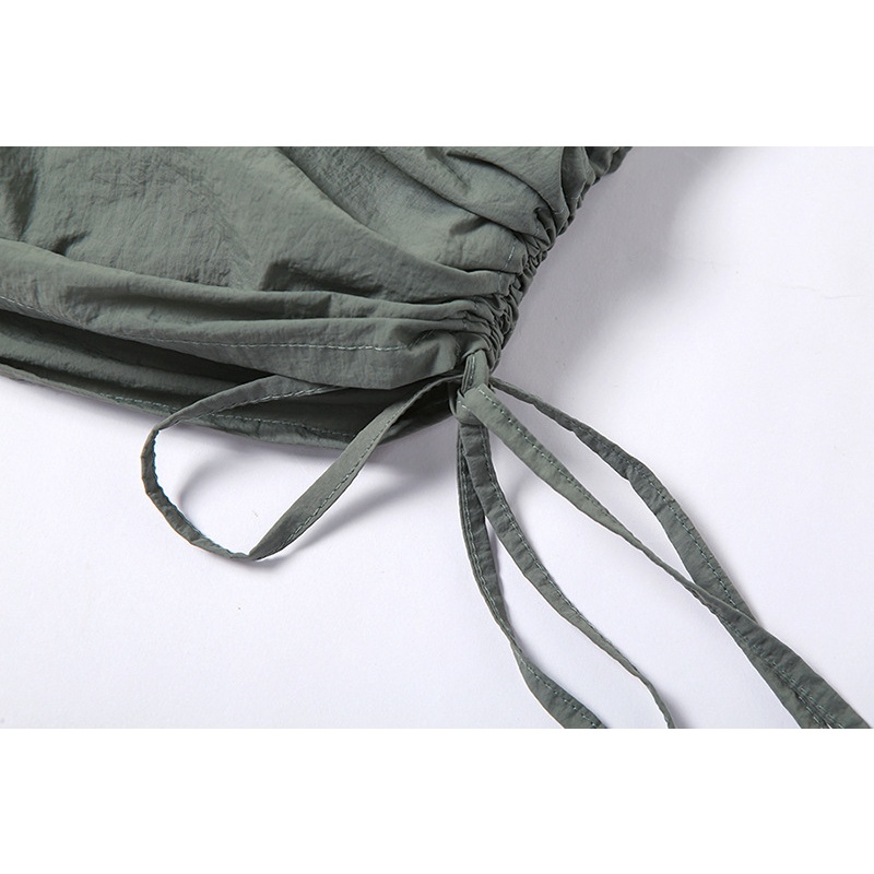 Chân Váy Xếp Ly Lưng Cao Phối Dây Rút Và Khóa Kéo Thời Trang Cho Nữ