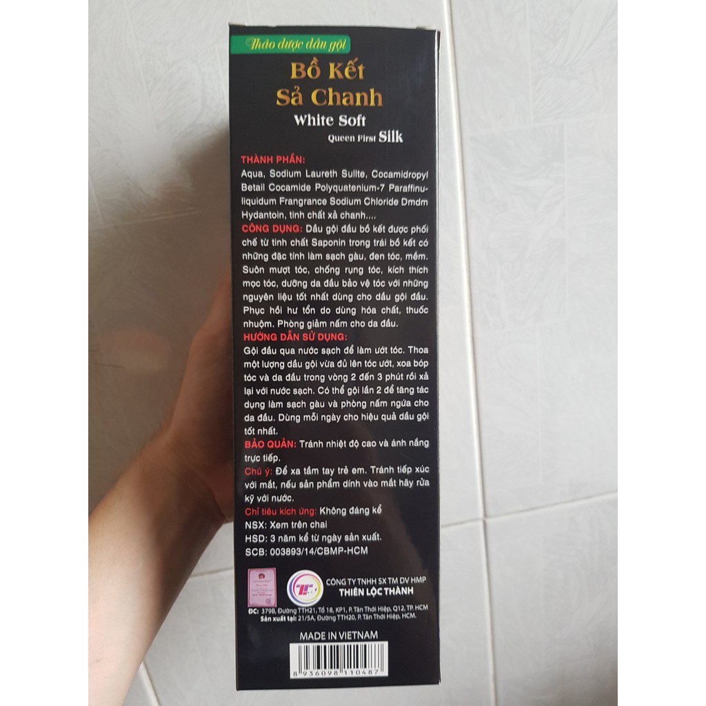 Dầu gội đầu bồ kết chanh sả 850ml