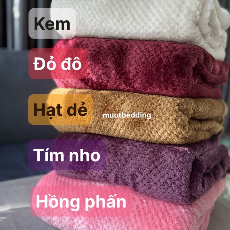 Chăn lông tuyết 1m6 x 2m, mỏng mềm mịn, nhiều màu lựa chọn, dùng làm chăn văn phòng, du lịch.. |MUJI|