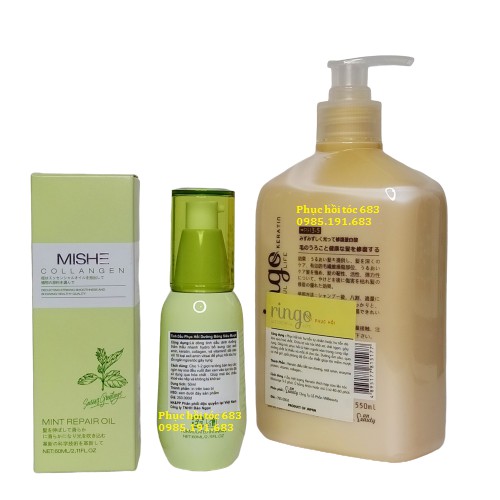 [Tặng Tinh Dầu Mishe+mũ ủ]Kem ủ tóc Ringo keratin siêu phục hồi tóc nát 550ml | BigBuy360 - bigbuy360.vn