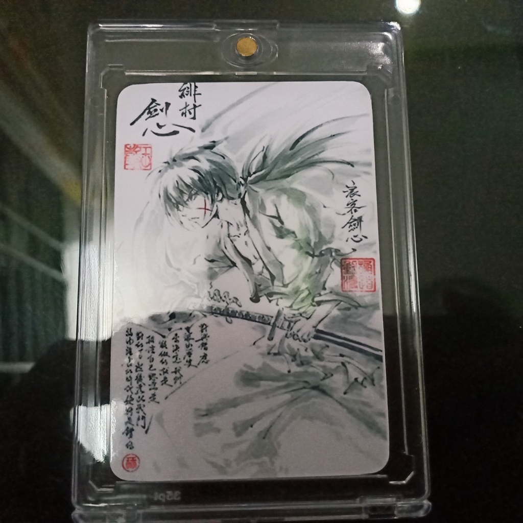 Thẻ thư pháp nhật Anime Kiếm Khách Kenshin tặng vỏ bảo vệ top loader 1963 13