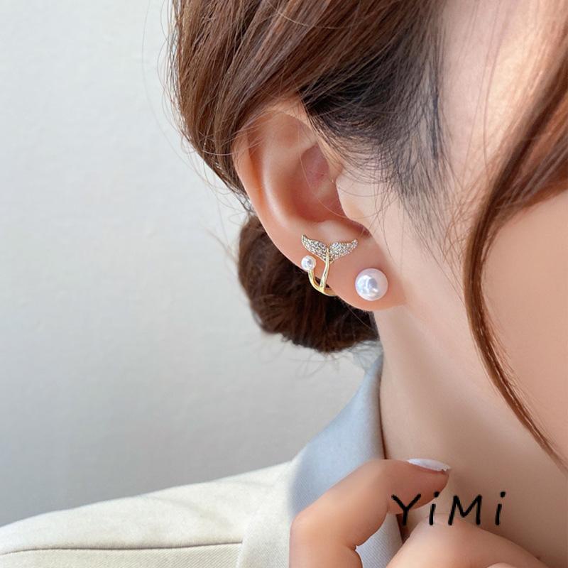 Hoa tai ngọc trai nàng tiên cá bạc 925 thời trang thanh lịch