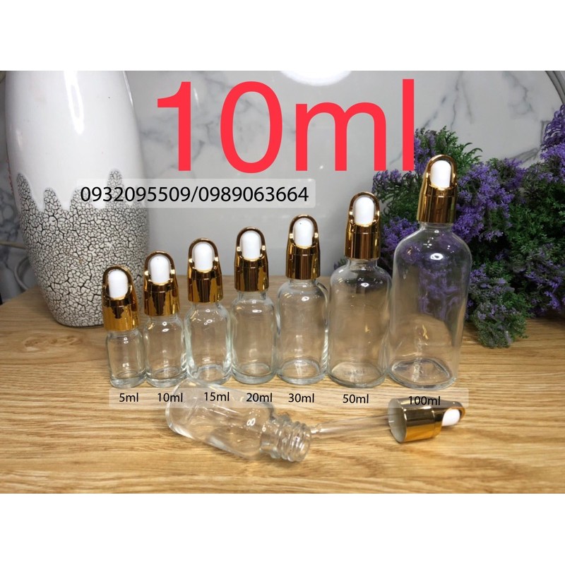 Chai 10ml trong đựng serum mỹ phẩm tinh dầu