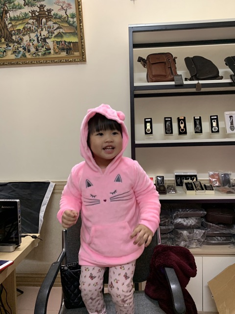 Áo lông hoodie bé gái