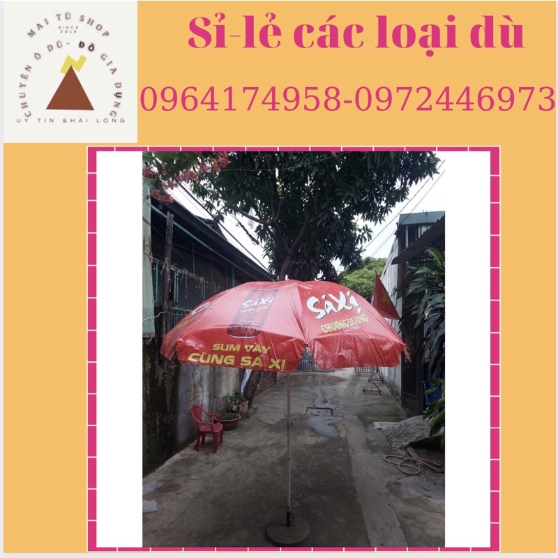 Ô dù qc 247 chính tâm tròn rộng 2m4 cao 2m5bán hàng ,Dù Cafe bán hàng