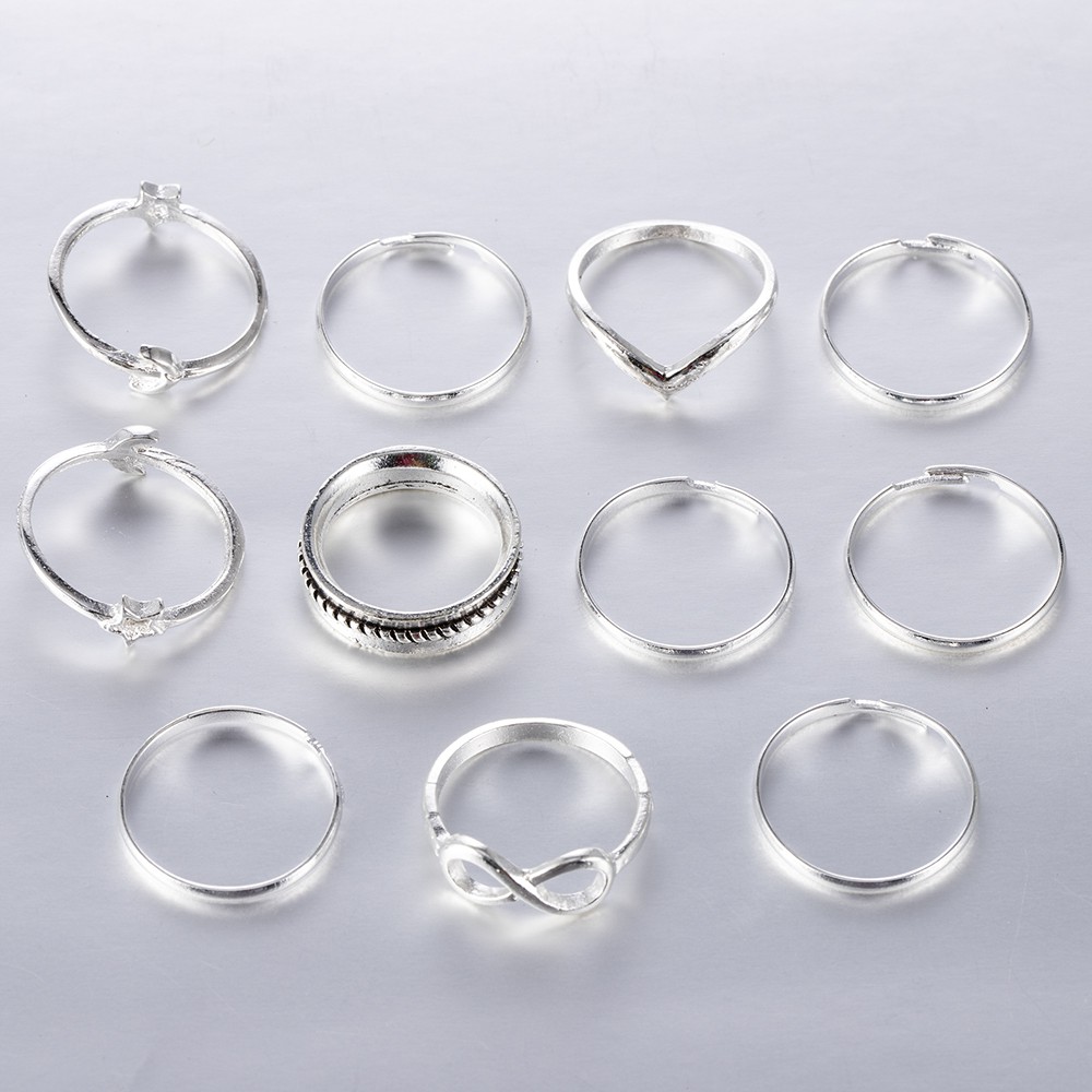 Set 12 Nhẫn Đeo Khớp Ngón Tay Phong Cách Retro Cho Nữ