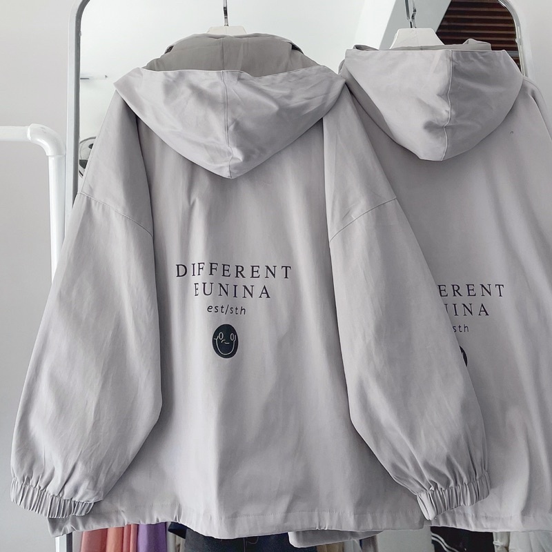 Áo khoác kaki smile màu xám ảnh thật unisex