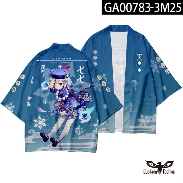 Áo Khoác Kimono Tay Ngắn Phong Cách Nhật Bản Cho Nam