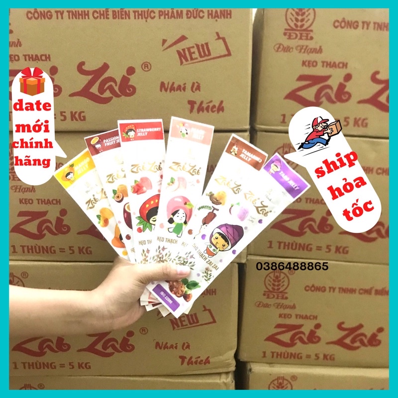 Kẹo Thạch zaizai đức hạnh nguyên thùng 5kg hương vị trái cây Date mới , nay có thêm mẫu mới,Date mớiu