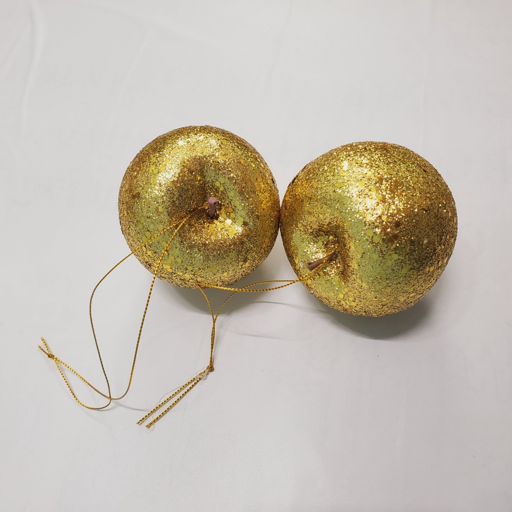 Quả táo nhũ vàng trang trí noel, trang trí phụ kiện handmade