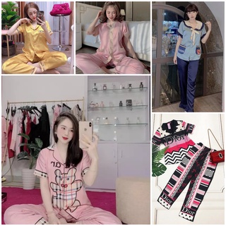 Bộ pijama lụa latin ngắn tay , dài tay cao cấp