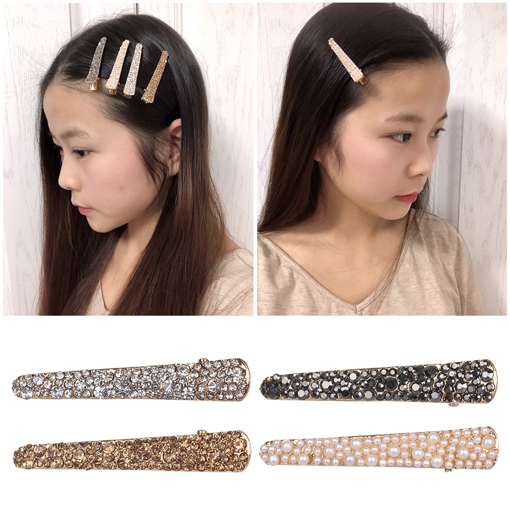 Kẹp tóc ngọc trai kim loại phong cách Hàn Quốc cho nữ ( 4 màu )