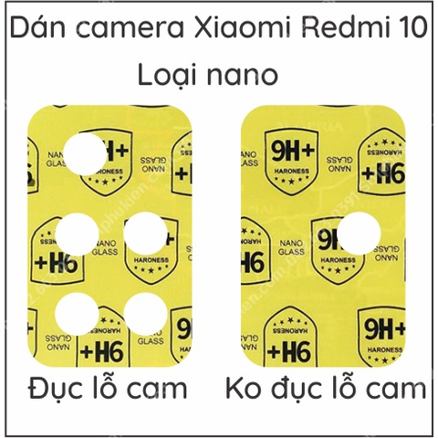 Dán cường lực camera Xiaomi Redmi 10 loại nano bảo vệ cam