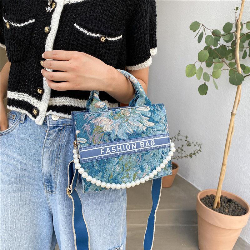 Túi tote đeo vai phối họa tiết tranh sơn dầu Monet độc đáo 2022