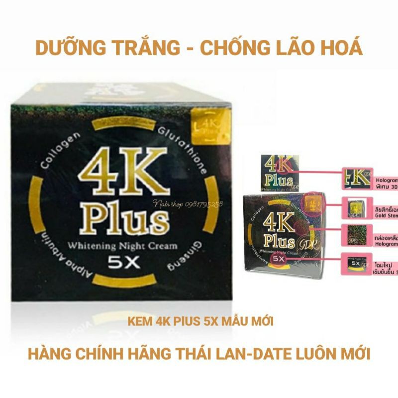 [Sẵn Hàng]Kem dưỡng ban đêm 4K Plus Thái Lan Chính Hãng