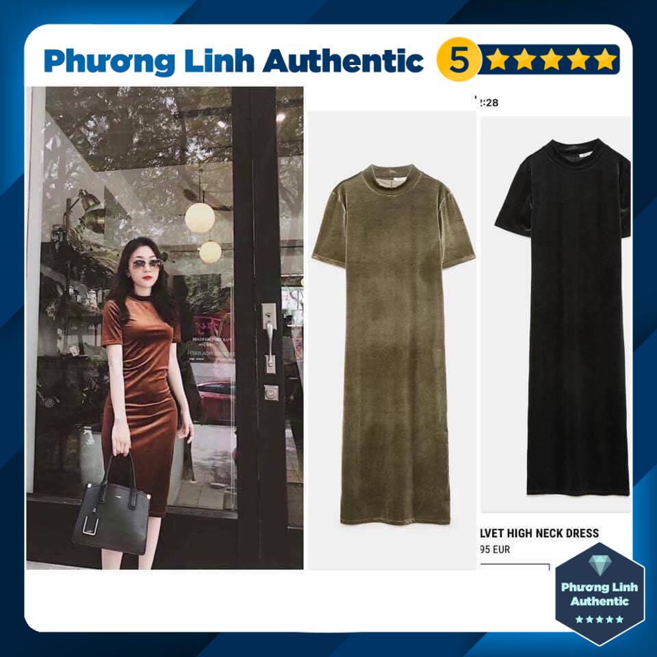 Váy mặt nhung dáng dài body Zara Auth New Tag có sẵn 2878/812 2878812
