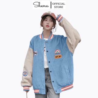 Áo khoác bomber nữ nhung tăm cầu vồng end shena dễ thương sp000386