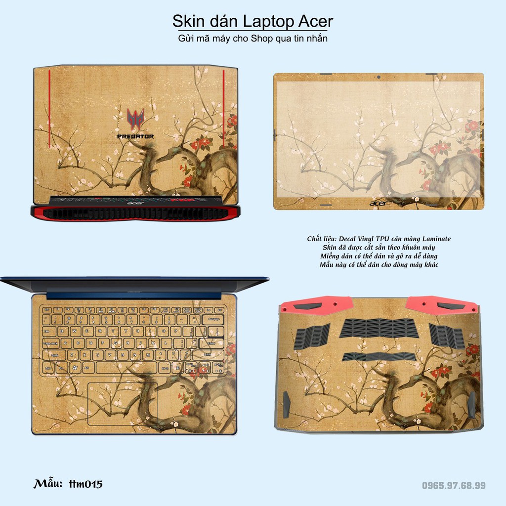 Skin dán Laptop Acer in hình Tranh thủy mặc (inbox mã máy cho Shop)