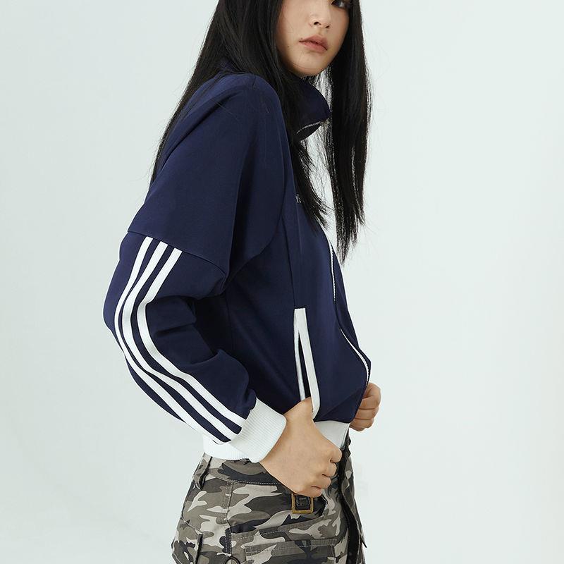 Áo Khoác Thể Thao Dáng Ngắn Phối Hai Khóa Kéo Thời Trang Mùa Thu 2022