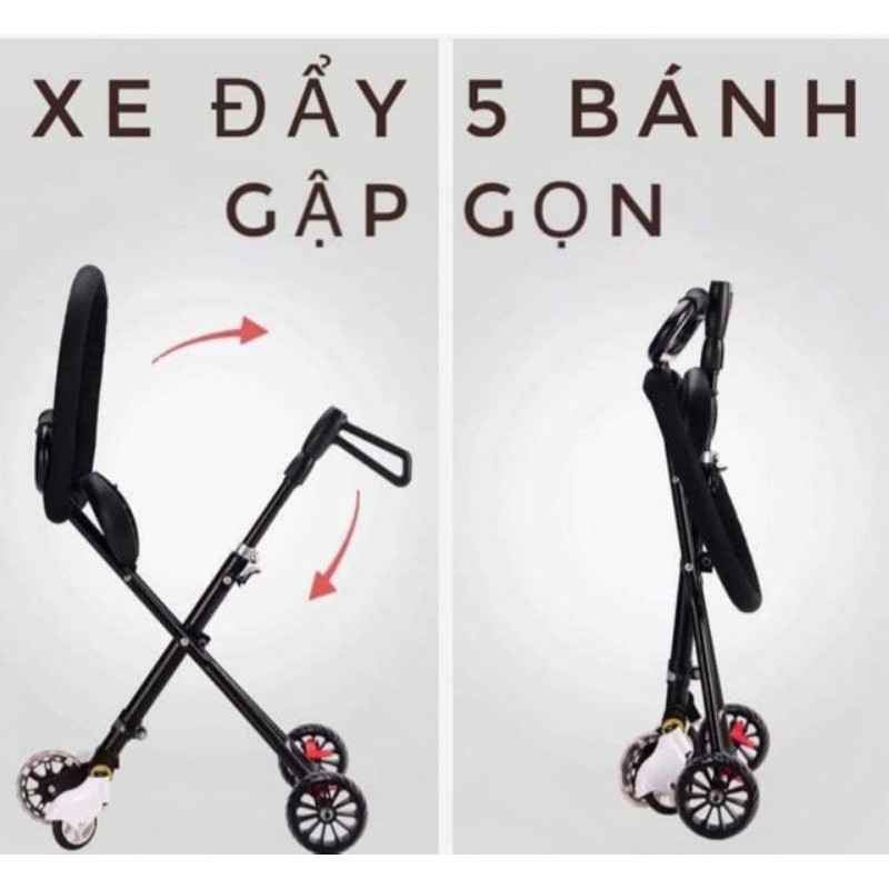 Xe đẩy 5 bánh cho bé (tay cong) bán lẻ phụ kiện xe đẩy