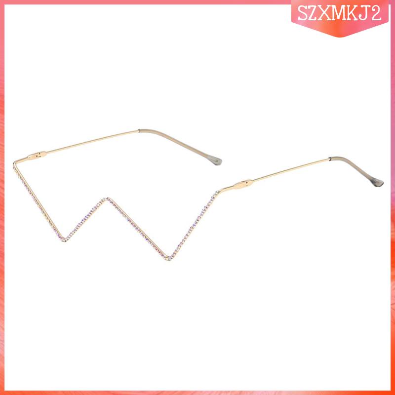 [szxmkj2] Gọng Kính Nữ Hình Chữ W Nửa Gọng Nhỏ Không Tròng