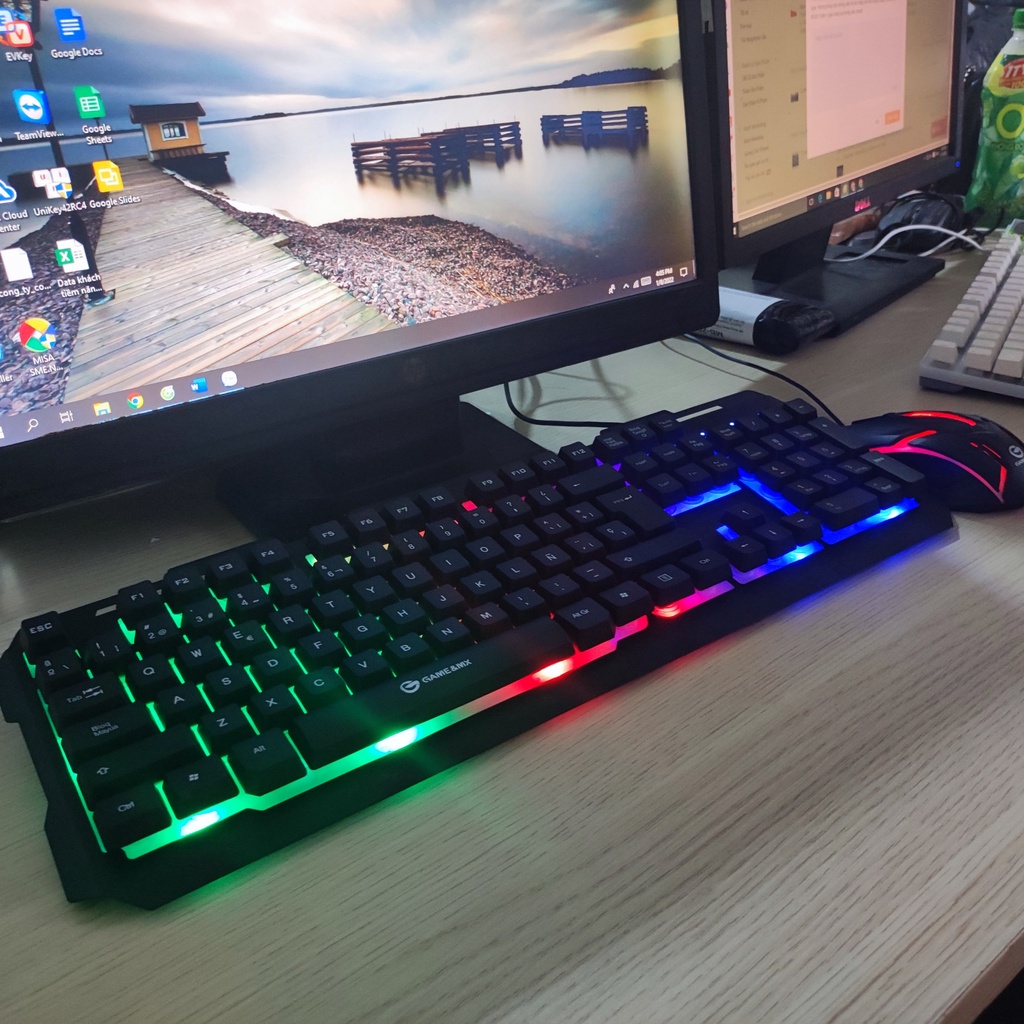 Combo phím chuột giả cơ giá rẻ có led Forev bảo hành 12 tháng