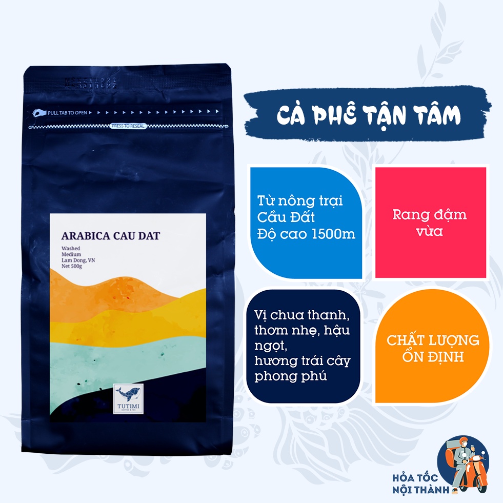 Cà phê nguyên chất Arabica (250gr/500gr) rang mộc, thơm, chua nhẹ, cà phê pha phin hoặc pha máy ngon TuTiMi | BigBuy360 - bigbuy360.vn