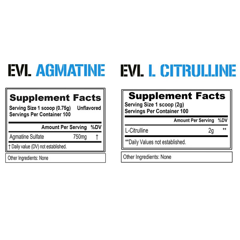 EVL Agmatine 750 và Citrulline 2000 hỗ trợ tăng sức mạnh và sức bền