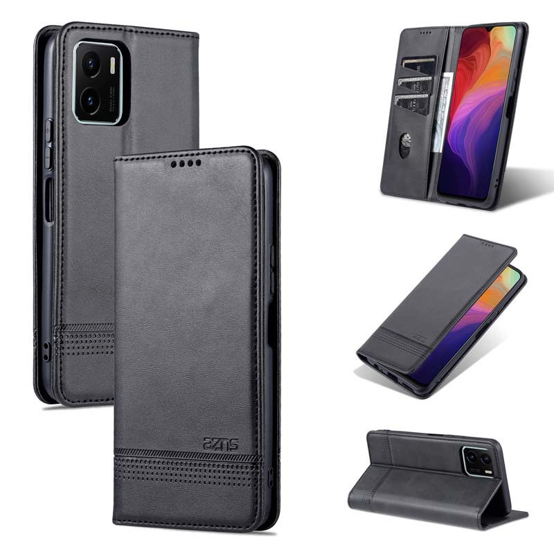 Bao da điện thoại nắp lật nam châm kiêm ví cho Vivo Y15S Y15A T1 5G S10E V23E