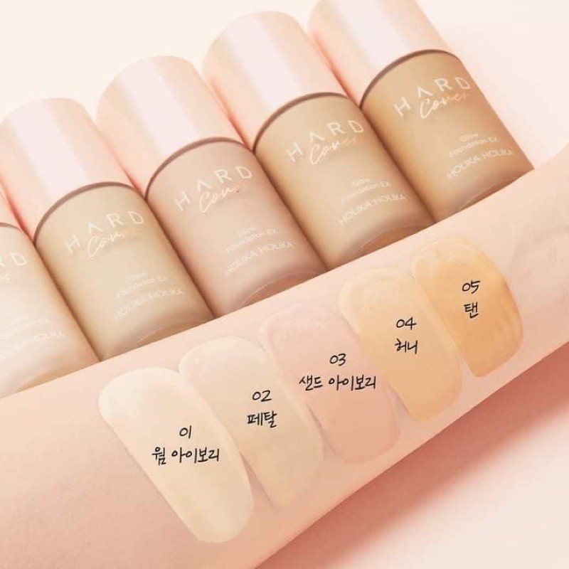 Kem nền căng bóng, siêu mịn Holika Holika Hard Cover Glow Foundation Ex SPF50+++