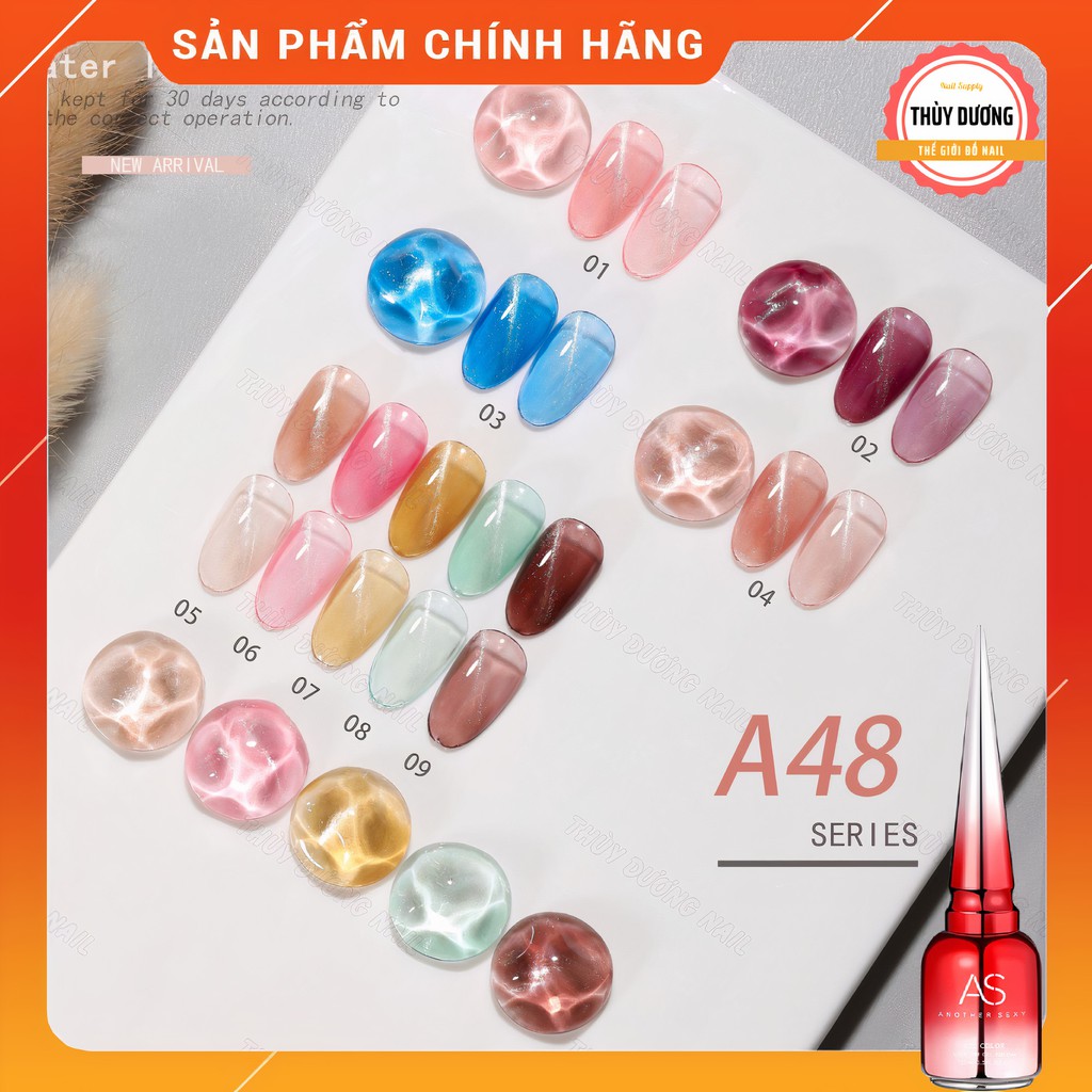 Sơn gel AS chính hãng chai đỏ mã A48 (thạch mắt mèo) 15ml