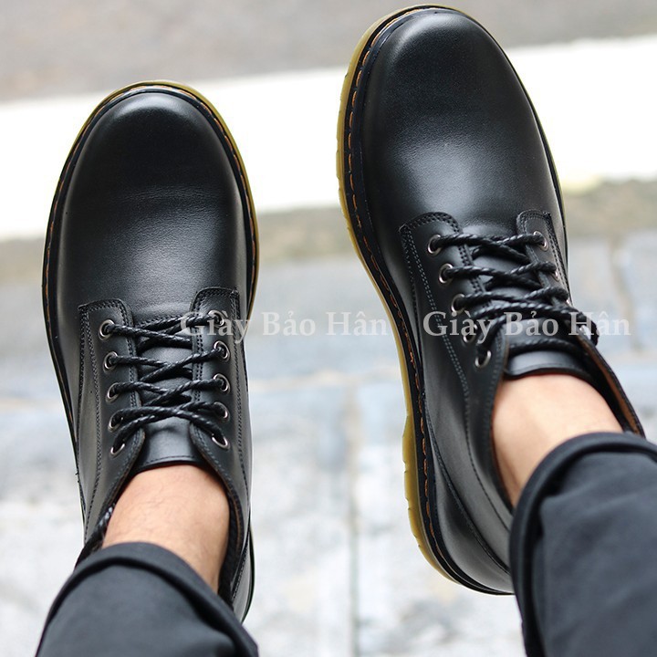 Giày Dr Marten Nam cổ lửng Da Bò Cao Cấp Hàng Chuẩn 2 màu Giày Da Nam Cao Cấp