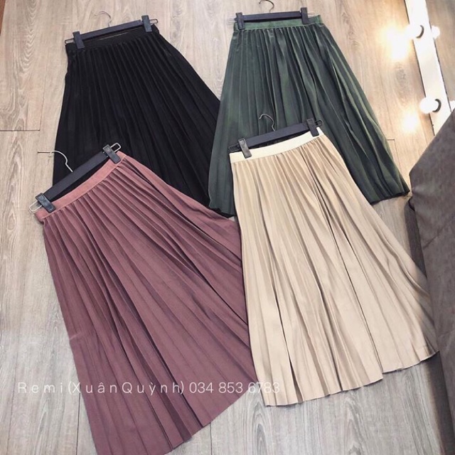 CHÂN VÁY XẾP LI DÁNG DÀI