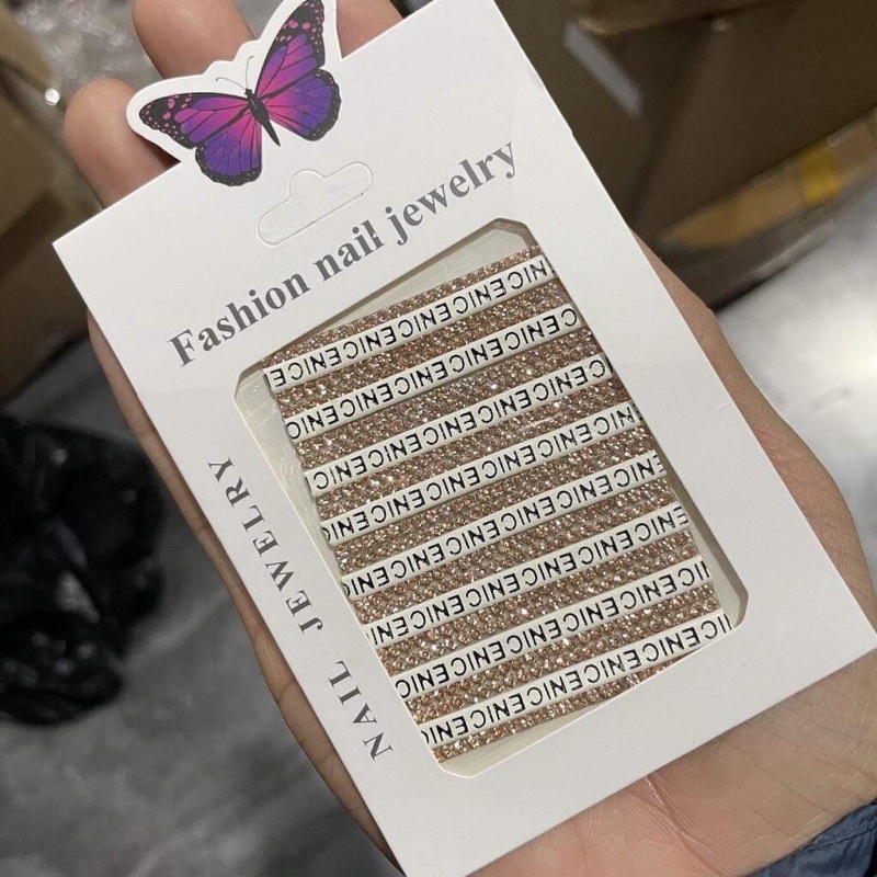 Sét đá dây chữ,phụ kiện charm nail,trang trí móng tay