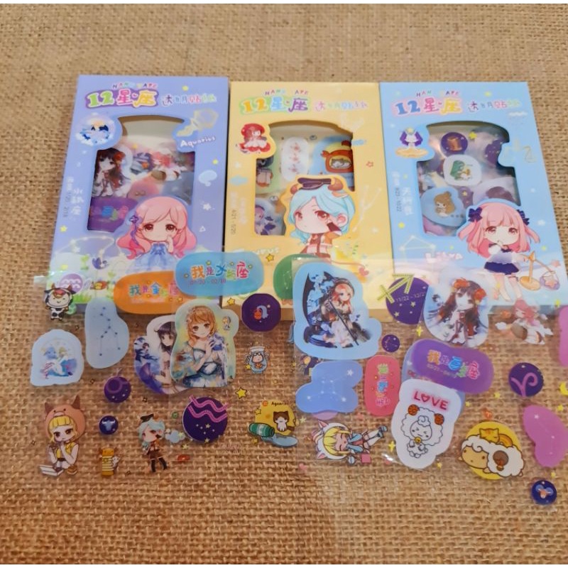 Hộp sticker 12 cung hoàng đạo (4 tờ)