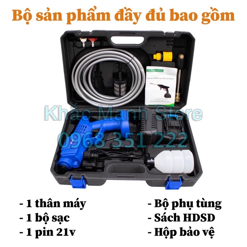 Máy Rửa Xe Pin Chuyên Dụng NAVARA 21V, Rửa Xe, Phun Cây Cảnh, Xịt Rửa Điều Hoà Tiện Lợi