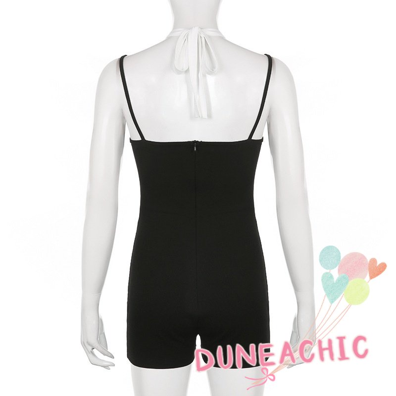 DUNEA Áo Liền Quần Hai Dây Hở Lưng Thời Trang Cho Nữ