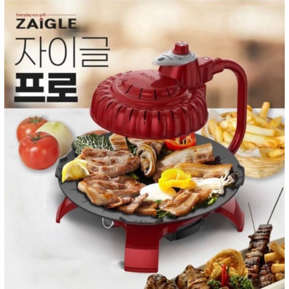Bếp Nướng Không Khói Zaigle Pro Kèm 3 Khay Nướng Hàn Quốc