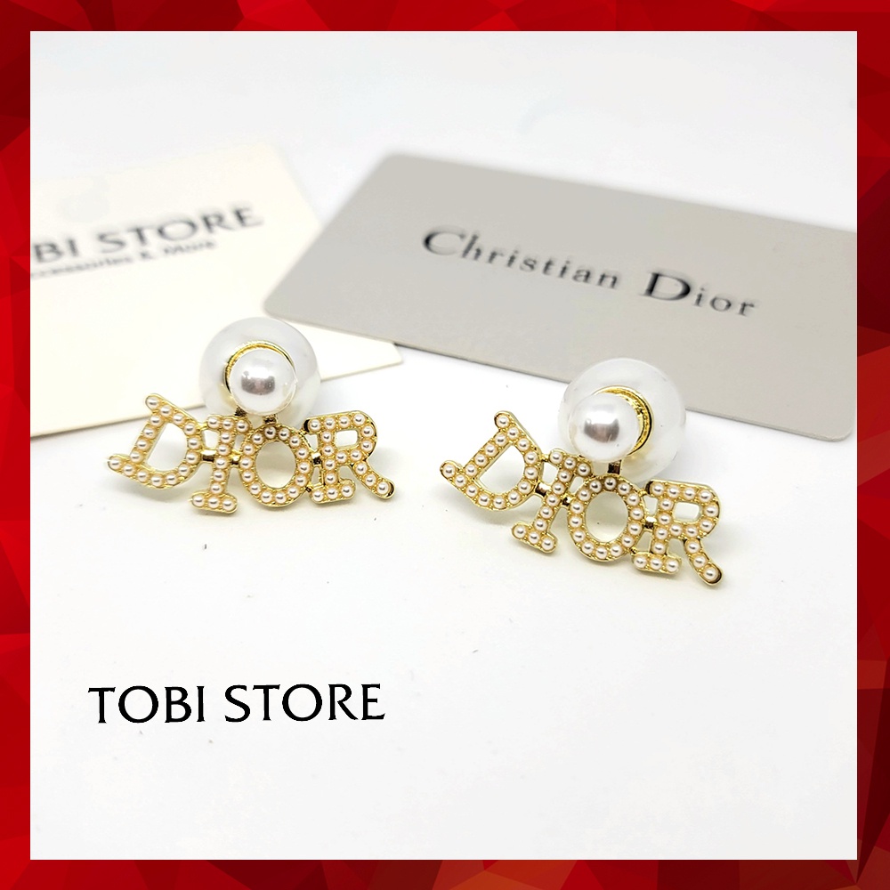 Bông tai thương hiệu ngọc trai nhân tạo khuyên tai hãng TB417 TOBI STORE