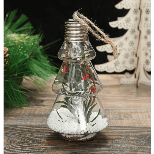 [Ảnh thật] Phụ kiện trang trí cây thông bằng nhựa trong suốt có đèn LED DIY