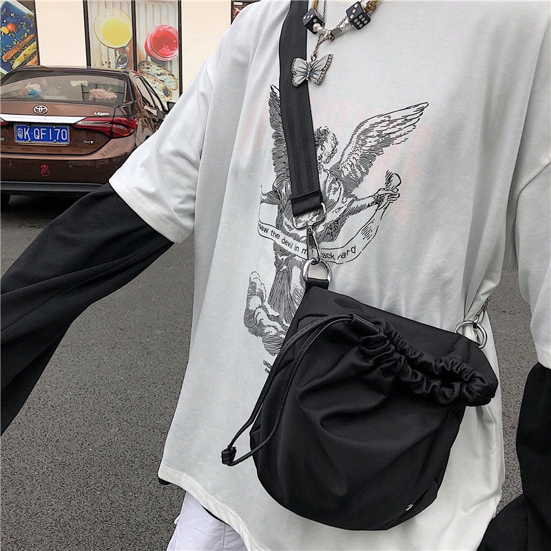 Túi Đeo Chéo Màu Trơn Phong Cách Retro Thời Trang