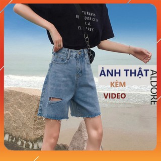 Quần short jean short lửng rách gấu MSHA1