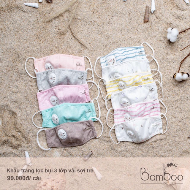 Khẩu trang vải 3 lớp chống bụi cho bé từ 1- 6 tuổi little love