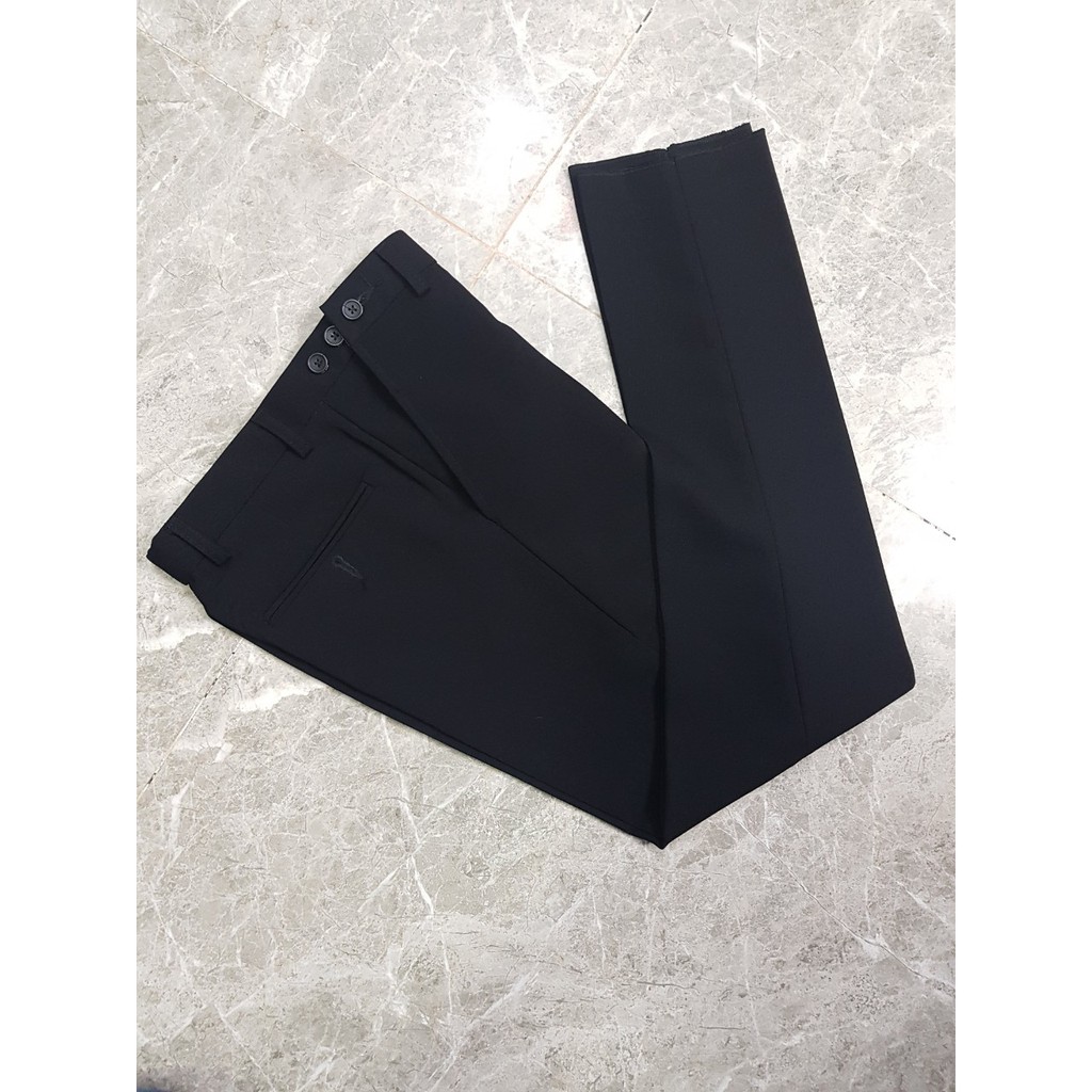 Quần tây nam màu đen form ôm body ống nhỏ chất vải dày mịn co giãn | BigBuy360 - bigbuy360.vn